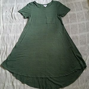 LLR Carly dress - Green Mircostriped